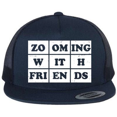 Zooming With Friends Flat Bill Trucker Hat