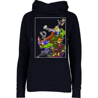 Zootopia Superheroes Avenge Womens Funnel Neck Pullover Hood