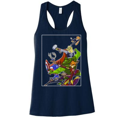 Zootopia Superheroes Avenge Women's Racerback Tank