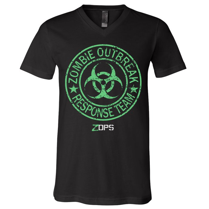 Z Ops Zombie Outbreak Response Team V-Neck T-Shirt