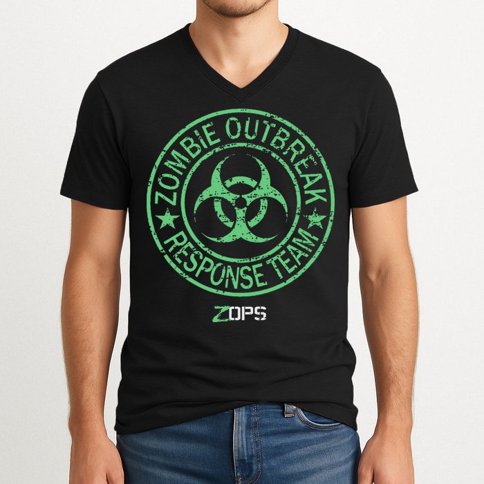 Z Ops Zombie Outbreak Response Team V-Neck T-Shirt