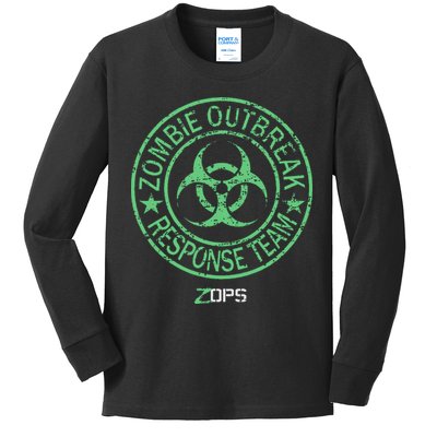 Z Ops Zombie Outbreak Response Team Kids Long Sleeve Shirt