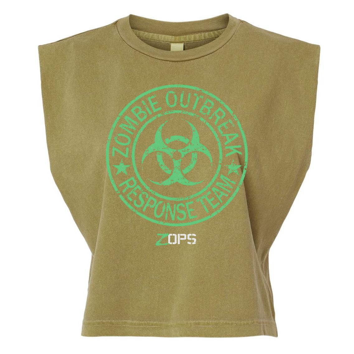 Z Ops Zombie Outbreak Response Team Garment-Dyed Women's Muscle Tee