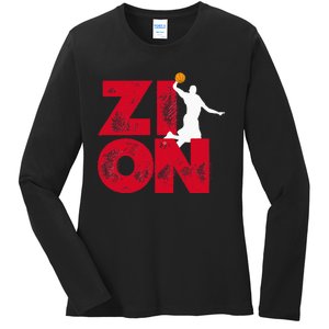 Zion Pelicans Basketball Ladies Long Sleeve Shirt