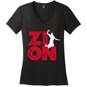 Zion Pelicans Basketball Women's V-Neck T-Shirt