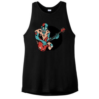 Zombie Playing Bass Ladies PosiCharge Tri-Blend Wicking Tank