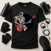 Zombie Playing Bass Cooling Performance Crew T-Shirt