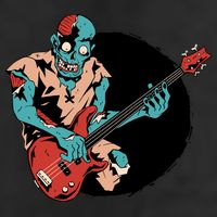 Zombie Playing Bass Adult Drive Performance Visor