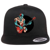 Zombie Playing Bass Flatbill Hat