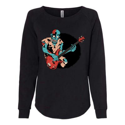 Zombie Playing Bass Womens California Wash Sweatshirt