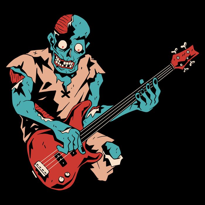 Zombie Playing Bass Baby Bodysuit
