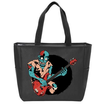 Zombie Playing Bass Zip Tote Bag