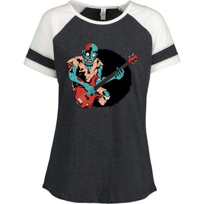 Zombie Playing Bass Enza Ladies Jersey Colorblock Tee