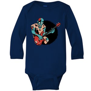 Zombie Playing Bass Baby Long Sleeve Bodysuit