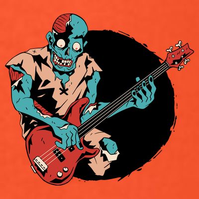 Zombie Playing Bass T-Shirt