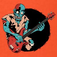 Zombie Playing Bass Magnet