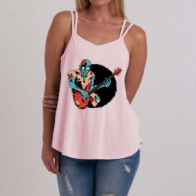 Zombie Playing Bass Women's Strappy Tank