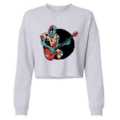 Zombie Playing Bass Cropped Pullover Crew