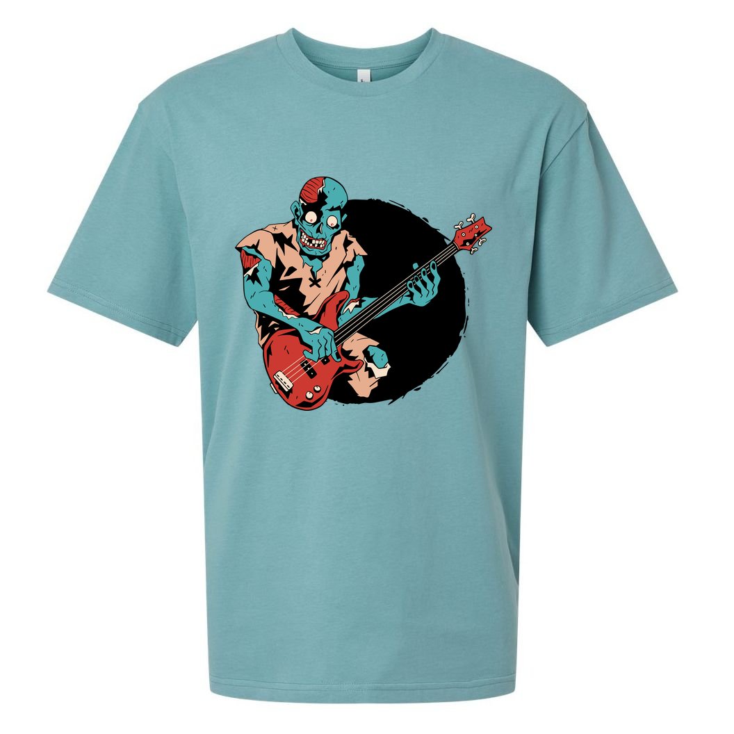 Zombie Playing Bass Sueded Cloud Jersey T-Shirt