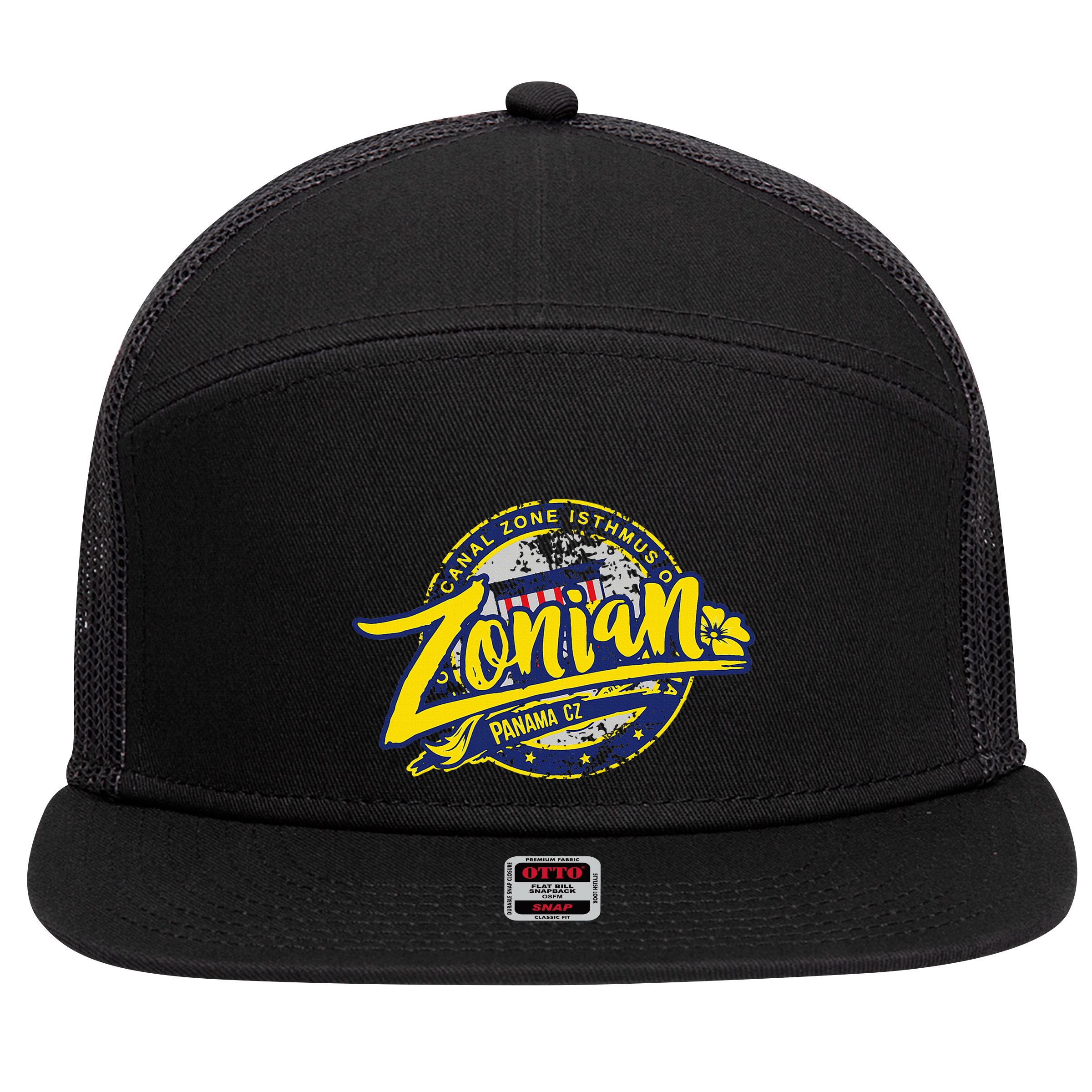 Zonian Panama Cz Panama Canal Zone 7 Panel Mesh Trucker Snapback Hat