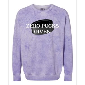 Zero Pucks Given Funny Hockey Gift Colorblast Crewneck Sweatshirt