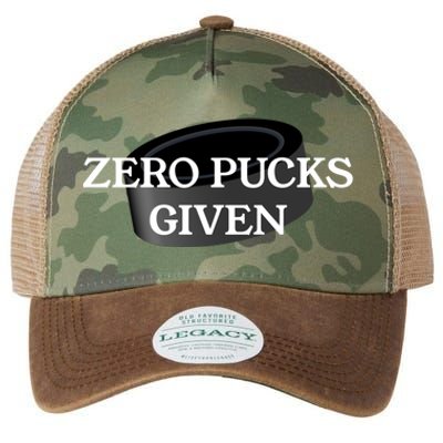 Zero Pucks Given Funny Hockey Gift Legacy Tie Dye Trucker Hat