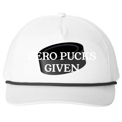 Zero Pucks Given Funny Hockey Gift Snapback Five-Panel Rope Hat