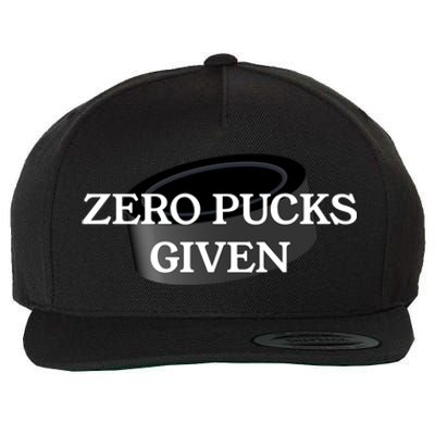 Zero Pucks Given Funny Hockey Gift Wool Snapback Cap