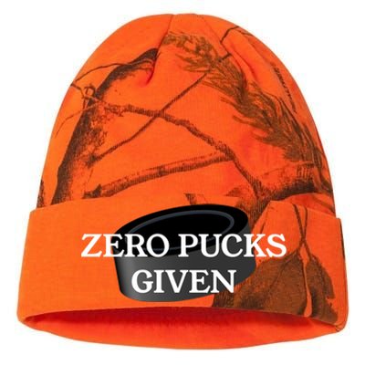 Zero Pucks Given Funny Hockey Gift Kati Licensed 12" Camo Beanie