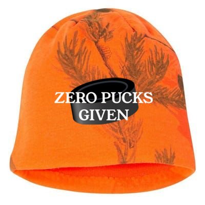 Zero Pucks Given Funny Hockey Gift Kati - Camo Knit Beanie