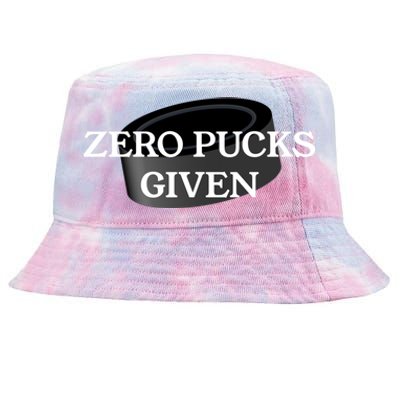 Zero Pucks Given Funny Hockey Gift Tie-Dyed Bucket Hat