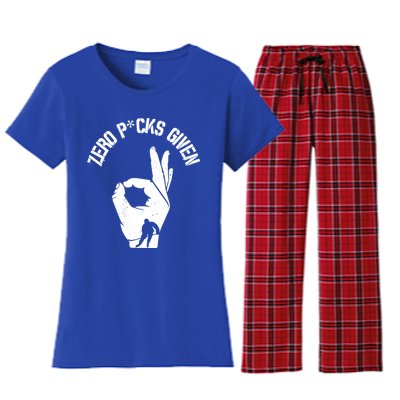 Zero Pucks Given Funny Ice Hockey Player Retro Vintage Joke Gift Women's Flannel Pajama Set