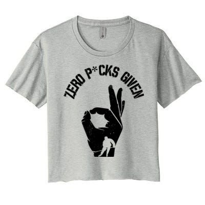 Zero Pucks Given Funny Ice Hockey Player Retro Vintage Joke Gift Women's Crop Top Tee