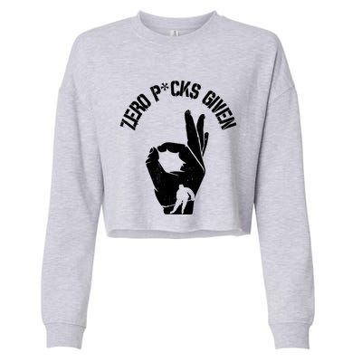 Zero Pucks Given Funny Ice Hockey Player Retro Vintage Joke Gift Cropped Pullover Crew