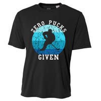 Zero Pucks Given Retro Ocean Water Ice Hockey Player Cooling Performance Crew T-Shirt