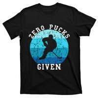 Zero Pucks Given Retro Ocean Water Ice Hockey Player T-Shirt