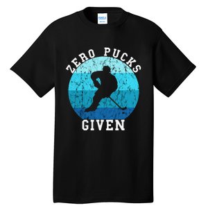 Zero Pucks Given Retro Ocean Water Ice Hockey Player Tall T-Shirt