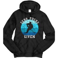 Zero Pucks Given Retro Ocean Water Ice Hockey Player Tie Dye Hoodie