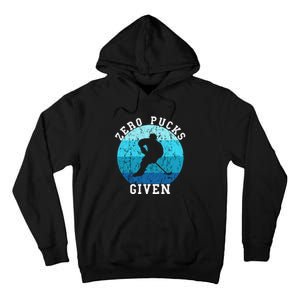 Zero Pucks Given Retro Ocean Water Ice Hockey Player Tall Hoodie