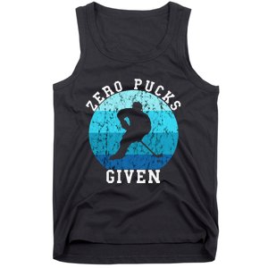 Zero Pucks Given Retro Ocean Water Ice Hockey Player Tank Top