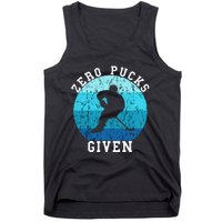 Zero Pucks Given Retro Ocean Water Ice Hockey Player Tank Top