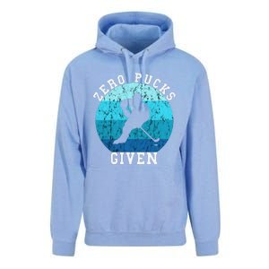 Zero Pucks Given Retro Ocean Water Ice Hockey Player Unisex Surf Hoodie