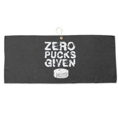 Zero Pucks Given Funny Fan Puck Hockey Player Large Microfiber Waffle Golf Towel