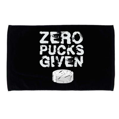 Zero Pucks Given Funny Fan Puck Hockey Player Microfiber Hand Towel