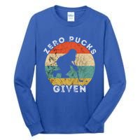 Zero Pucks Given Ice Hockey Player Retro Vintage Sunset Gift Tall Long Sleeve T-Shirt