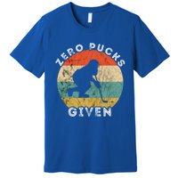 Zero Pucks Given Ice Hockey Player Retro Vintage Sunset Gift Premium T-Shirt