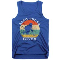 Zero Pucks Given Ice Hockey Player Retro Vintage Sunset Gift Tank Top