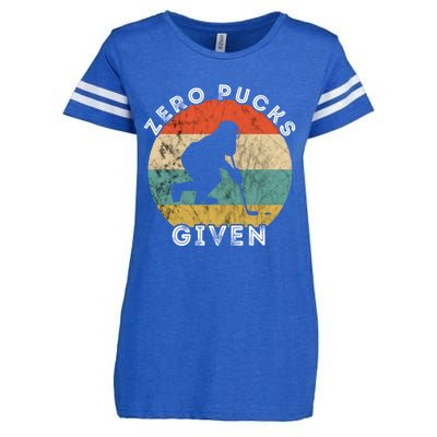 Zero Pucks Given Ice Hockey Player Retro Vintage Sunset Gift Enza Ladies Jersey Football T-Shirt