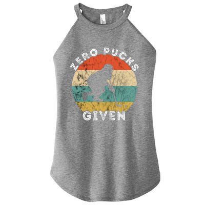 Zero Pucks Given Ice Hockey Player Retro Vintage Sunset Gift Women's Perfect Tri Rocker Tank