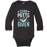 Zero Putts Given Funny Golfing Golf Baby Long Sleeve Bodysuit